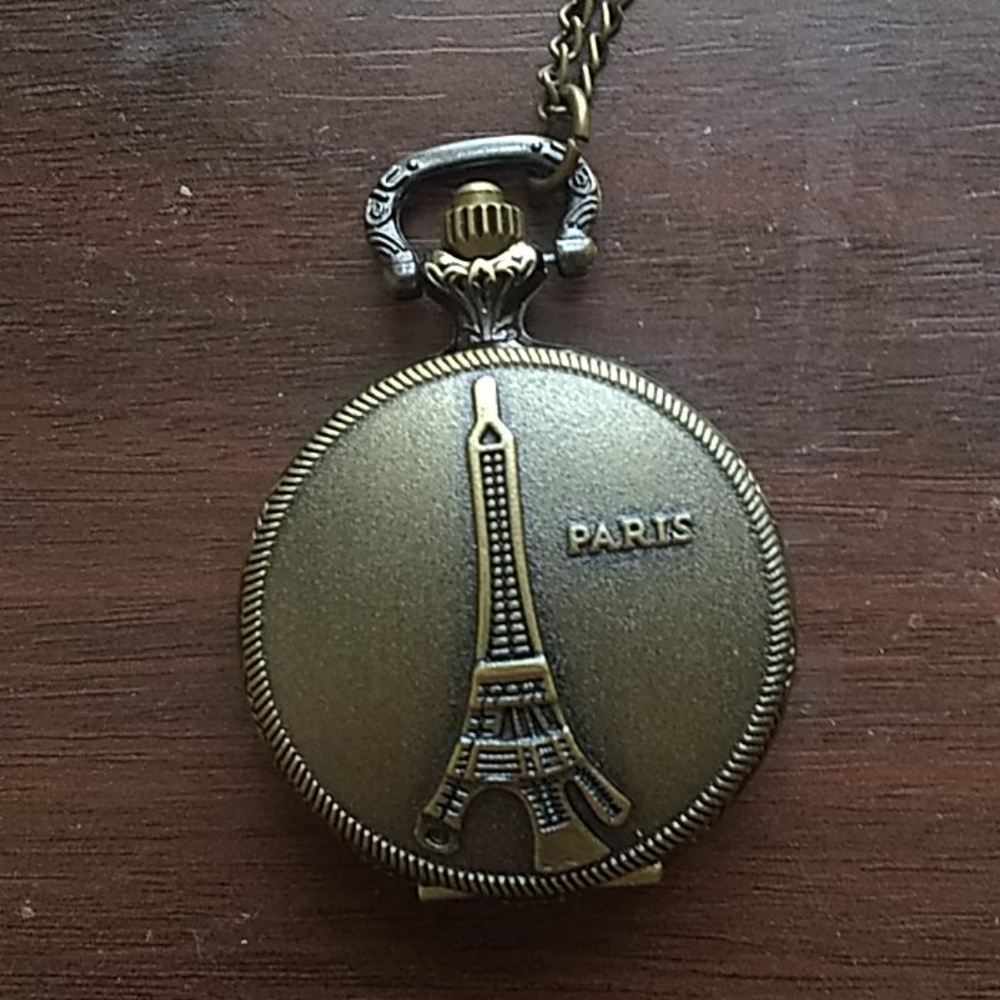 Rustic Chain Clock Open Locket - image 1